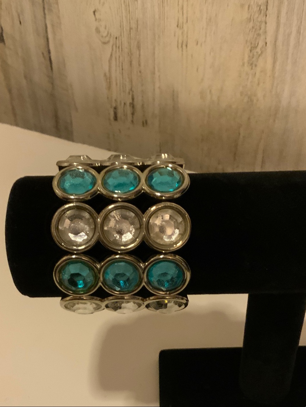 Turquoise & Clear Crystal Stretch Bracelet - Women Jewelry